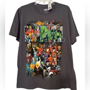 MARVEL Comics Gray Screenprinted Tee Size Large **New**